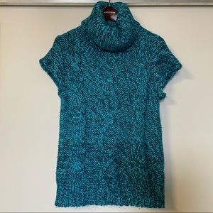 New York Confess Cable Knit Cowl Neck Sleeveless / short sleeve sweater, medium